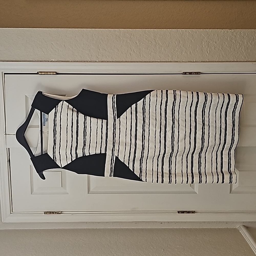 Antonio Melanie Women's Striped Dress Black and white Size 14